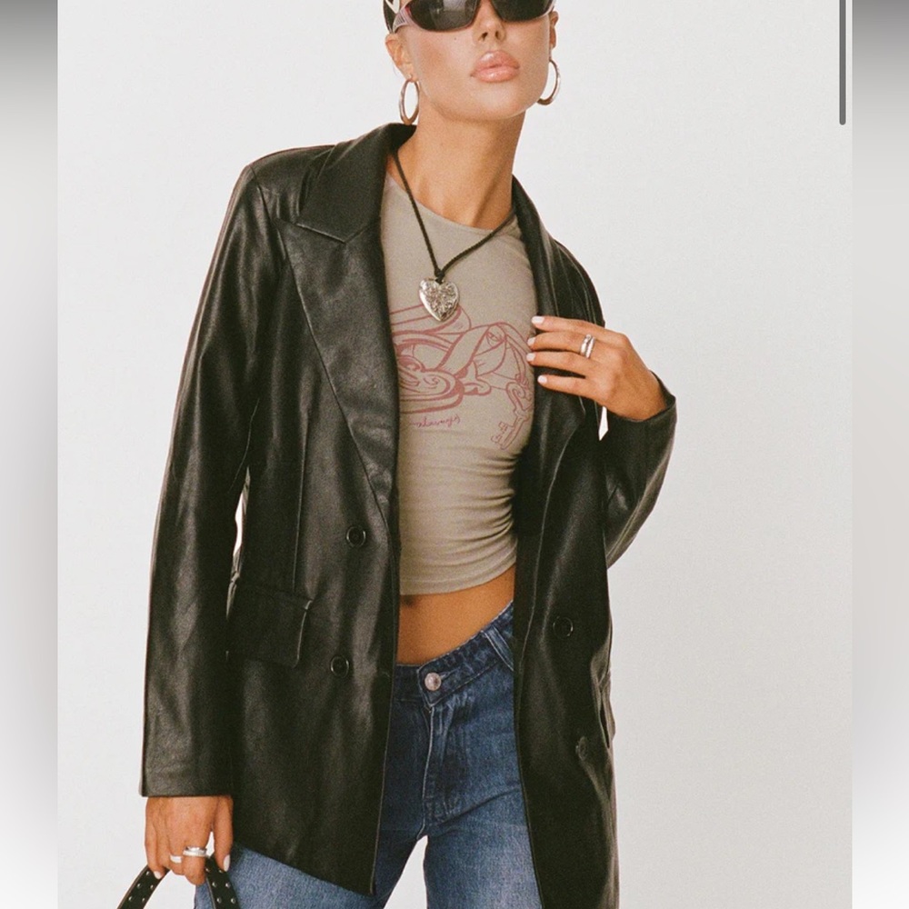 Princess Polly Ellen Vegan Leather Blazer NWT